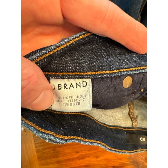 J BRAND Dark Wash Tribute Cut Off Jean Shorts Denim Stretch Womens Sz 27 - Picture 4 of 14